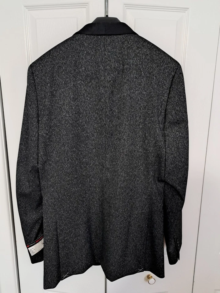 J. Ferrar Charcoal Sparkle Mens Sport Coat 42L Slim Fit - New w/ Tags - Holiday - Image 2 of 4