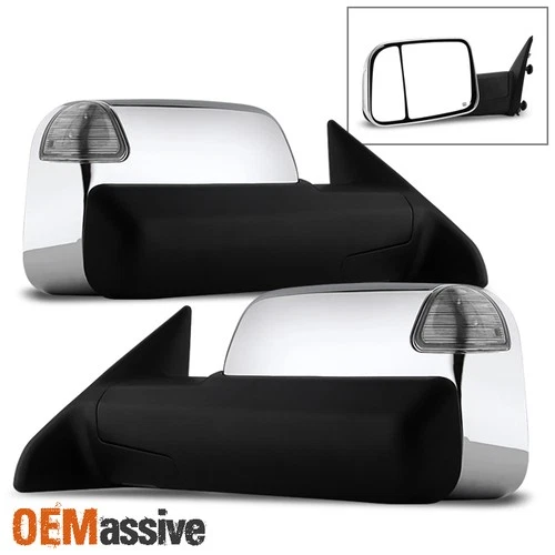 Fits 09-12 RAM Power Heated Flip Up Mirrors w/Build-in LED Signal+Puddle Light