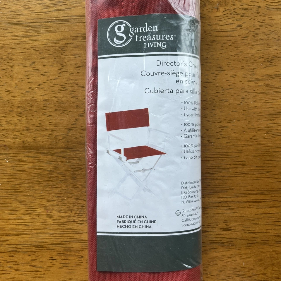 Garden Treasures Directors Chair Replacement Cover Red #0313908 BRAND NEW SEALED - Image 2 of 3