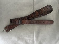 TORINO GENUINE LEATHER SZ 34 BRAIDED TWO TONE BROWN BELT USA MADE