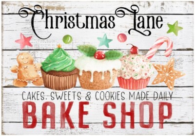 Decoupage-Bastelpapier-Softpapier-Vintage-Bake Shop-Weihnachten-Cup Cake-13115