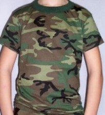Camo Kids Shirt Size 10 Years Woodland Hunting Boy Military T-Shirt