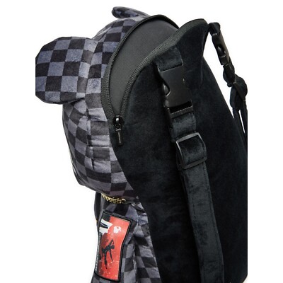 Sprayground Money Teddy Bear Black Backpack Travel Patch Unique