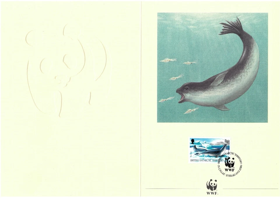 Território Antártico Britânico 1992 ☀ Fundo Mundial de Vida Selvagem / Selo ☀ Cartão FD - Imagem 2 de 3
