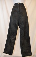ST. JOHN SPORT by Marie Gray Size 8 Black  Gold Floral Brocade Dress Trousers
