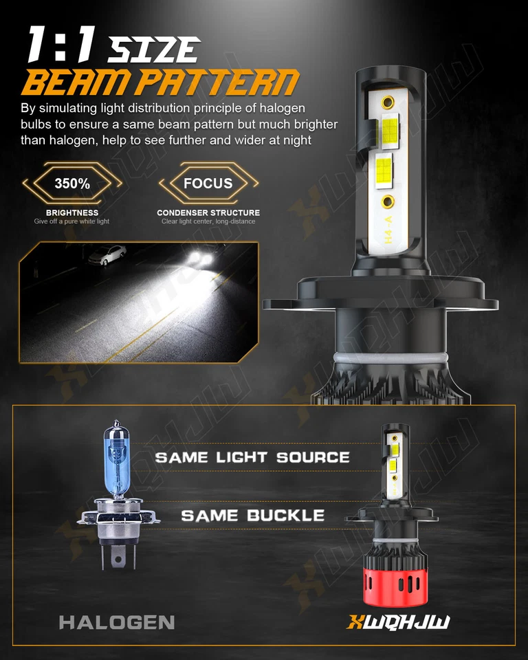 XWQHJW para Nissan NV350 Urvan 2014-2019 faros LED haz alto/bajo bombilla antiniebla Foto 4 de 4
