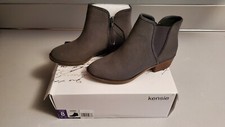 Kensie Women's Shoes Gerona Canvas Closed Toe Ankle Fashion, Dark Grey, Size 8