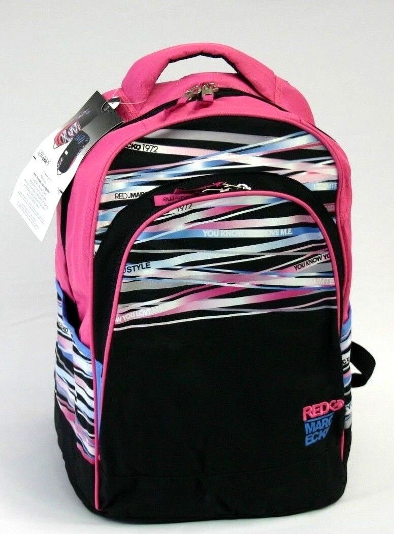 Brand New Ecko Classic Backpack Black / Pink / White ECKR301-009 Back To School
