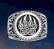 New Bear Claw Nordic Mythology Viking Celtic Silver Mens Ring