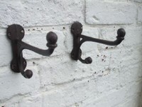 Doppelhaken- Set, 2 StüCk, Wandgarderobe, Wandhaken, Gusseisen Inkl. Versandk.
