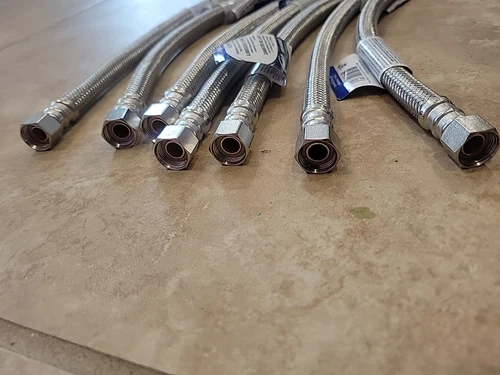 (7) PROFLO PFX146342 12"L Stainless Steel Braided Supply Lines 3/8” Compression - Picture 8 of 9
