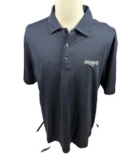 Cutter & Buck Dry Tech New England Patriots Golf Blue Casual Mens Polo XL