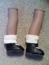 Set of Vintage 1970s Porcelain Black Girl Doll Legs with Shoes Socks 5" Long