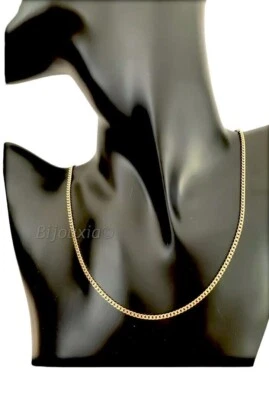 BIJOUXIA Chaîne Maille Gourmette 55CM X 2,50MM Plaqué or 18 Carats 750/1000 Bijoux Mixte