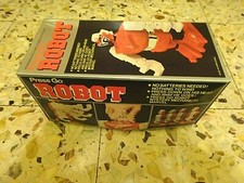 ROBOT PRESS GO HONG KONG PRESS HEAD RARE VINTAGE SPACE ROBOT IN BOX 80'S MIB G1 on The Hot Collector