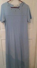 C.D. Sport Long Boho Blue Short sleeved Dress Cotton And Polyester Size Medium