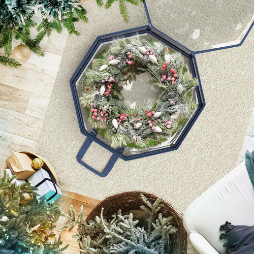 Wreath Storage Container - Clear Christmas Wreath Storage Bag, Dual Zipper and H - Picture 7 of 7