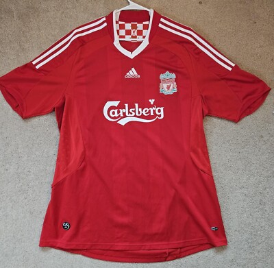 Liverpool FC 2008-10 Adidas Red Home Jersey Men's XL - Pre