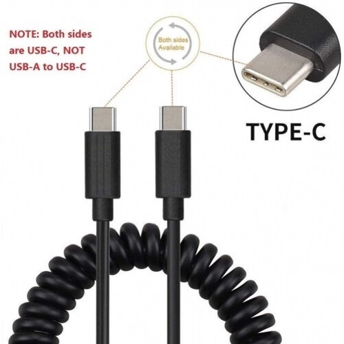 For Samsung Galaxy A03s A13 A23 A53 A73 Coiled Cable USBC to TYPEC