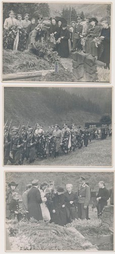 6 x Foto Begräbnis von Flugzeugführer Pilot Breitenbach 2.WK (6080a)