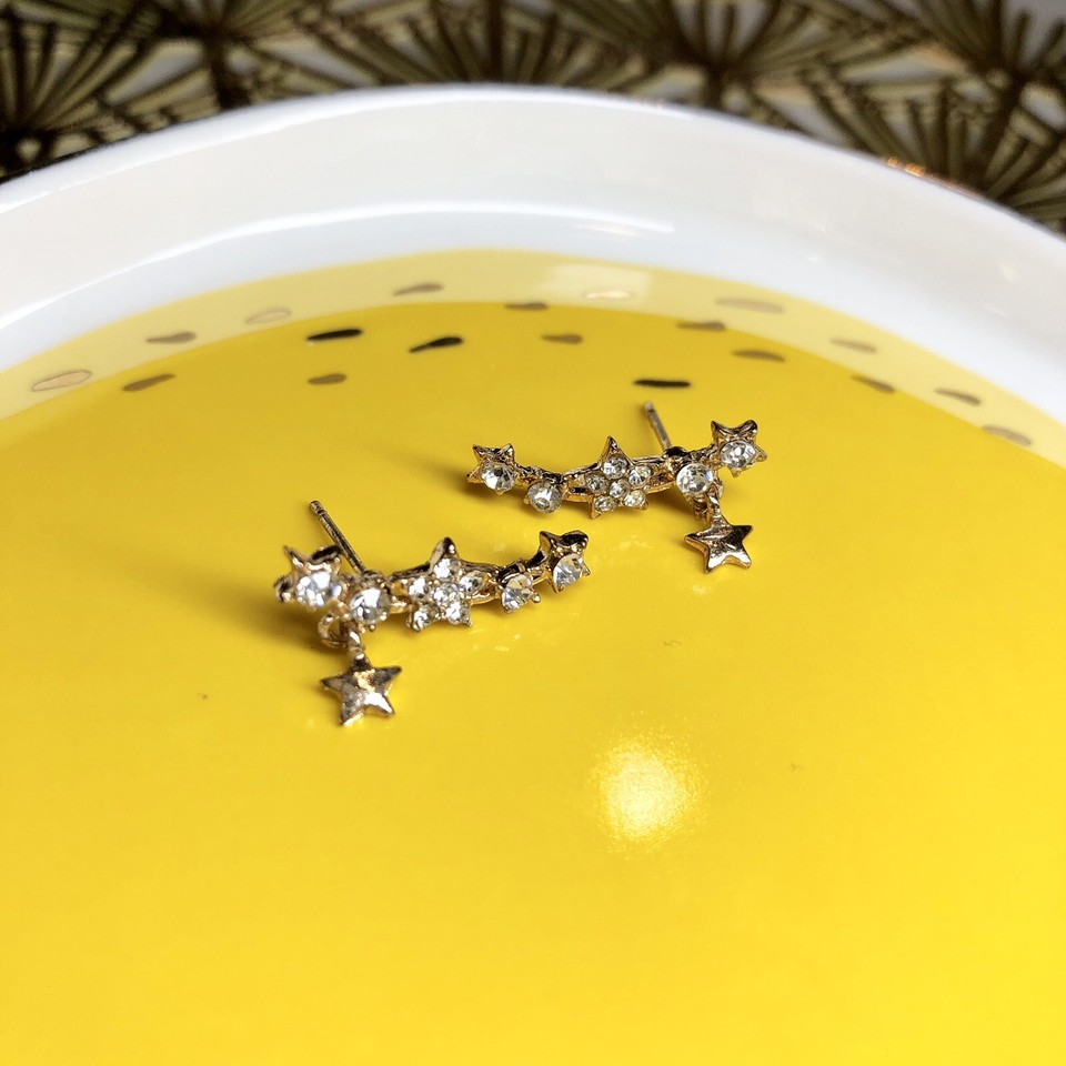 New Heart Stud Earrings Women 925 Silver Plated Cubic Zircon A Pair/set