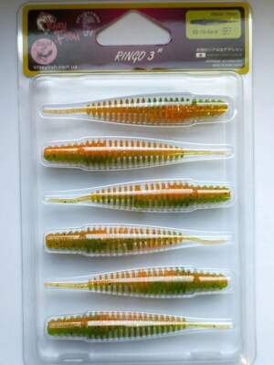 Crazy Fish RINGO 1.2'' - 3'' Soft Eatable Lures Squid Smell Tanta Worm Slug