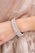 Paparazzi MEGA MEGAWATT white hinge bracelet