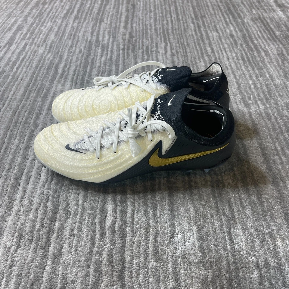 Nike Phantom GX 2 Elite FG Soccer Cleats Mens 6.5 Women 8 White Black FJ2559-100 - Image 3 of 4