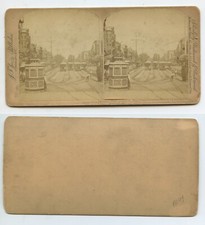 NEW ORLEANS, LA, STREET CARS ON CANAL STREET, STEREOVIEW 1801 BY JARVIS