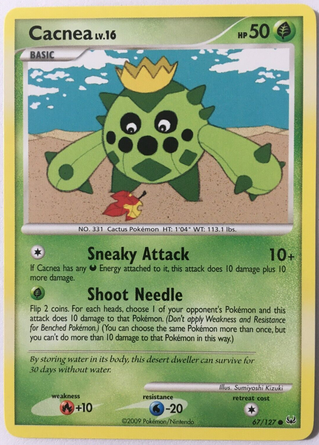 POKEMON CACNEA LV.16 67/127 PLATINUM BASE SET COMMON NEAR MINT