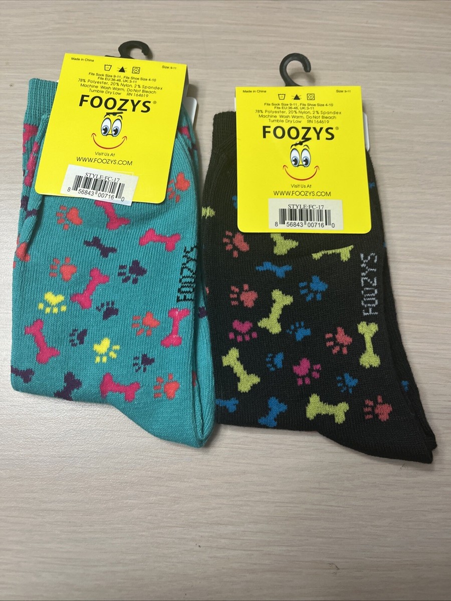my専用 Foozy's Socks Paw Prints 🐾 And Bones 🦴 Dog Puppy Women's 2 Pairs