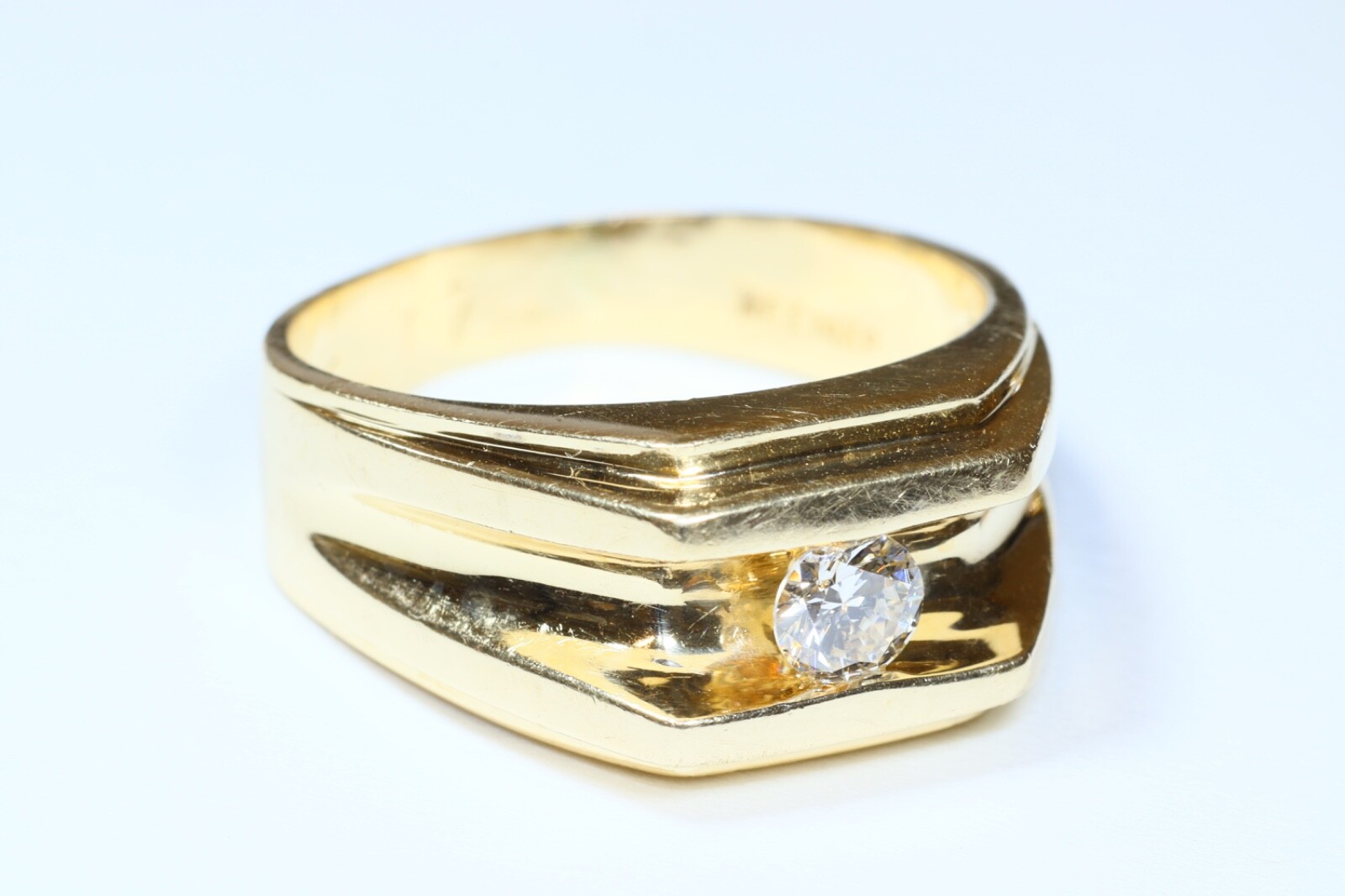 Mens Diamond “natural” solitaire Ring, Stunning 1… - image 1