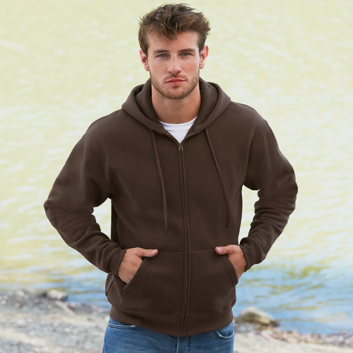 Brown zip top up sweatshirt
