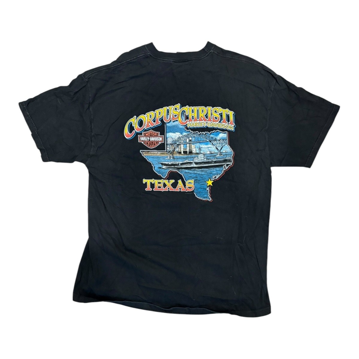 Vintage 2000 Harley Davidson T-shirt Corpus Christi XL 100% Cotton 