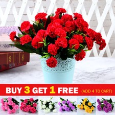 Artificial Carnation 12 Head Fake Flower Bush Bouquet Home Wedding decor