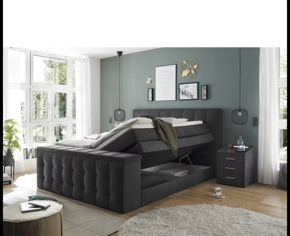 boxspringbett 180x200 mit bettkasten - Bild 2 von 4