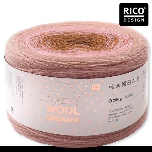 Rico Design 200 g Creative Wool Dégradé Wolle Garn Stricken Häkeln 8 Farben - Picture 10 of 22