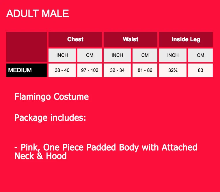 Adult Flamingo Bird Costume Unisex Mens Ladies Animal Zoo Party Pink Fancy Dress - Image 3 of 4