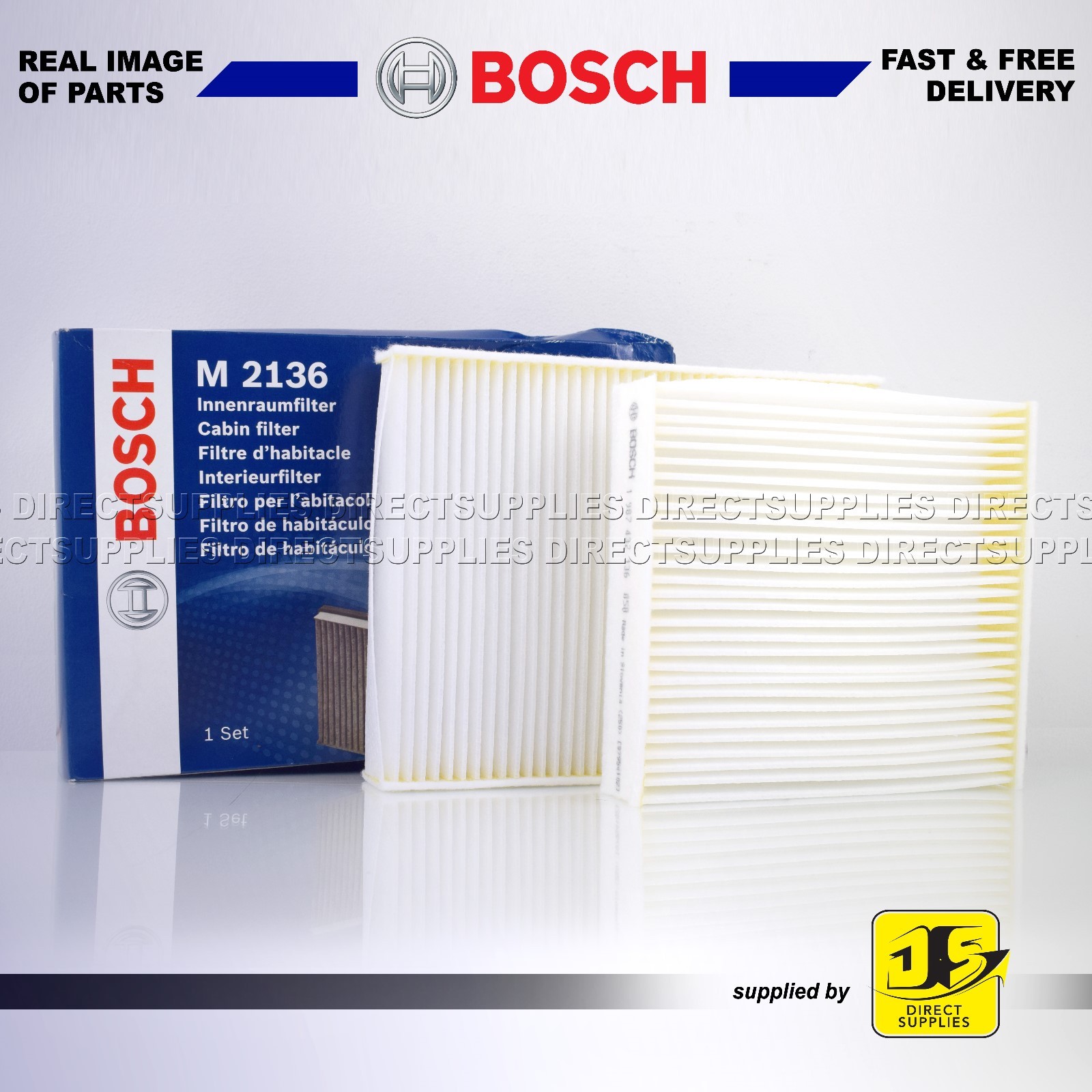 CITROEN C3 C4 DS3 PEUGEOT 2008 208 GENUINE BOSCH CABIN POLLEN FILTER M2136