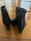 Stuart Weitzman Womens Black Leather Back Zipper Booties 6.5 M