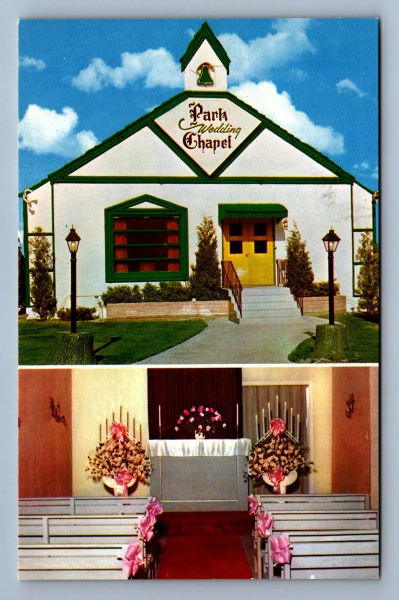 Postcard Vintage Park Wedding Chapel Downtown Reno Nevada Marriage Washoe County