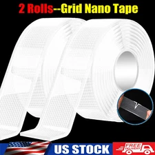 2x Grid Nano Tape Heavy Duty Double Sided Removable Mounting Adhesive Traceless