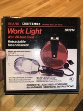 Vtg Nos Sears Craftsman Model 83914 Retractable Shop Work Light W20ft Cord