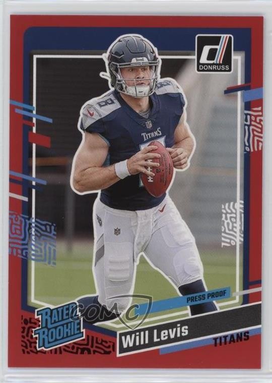 2023 Panini Donruss Rated Rookie Press Proof Red Will Levis #397 Rookie RC 12g7
