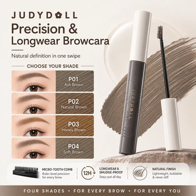 Judydoll Precision & Longwear Browcara Tinted Brow Mascara 4.5g P01 P02 P03 - Image 1 of 4