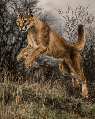 #ad 8x10 Cougar Portrait Forest Illustration 444791761 $6.95