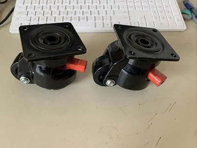 Lot of 2 - Nefish Heavy Duty Leveling Machine Casters 2200 LBS Ratchet Arm