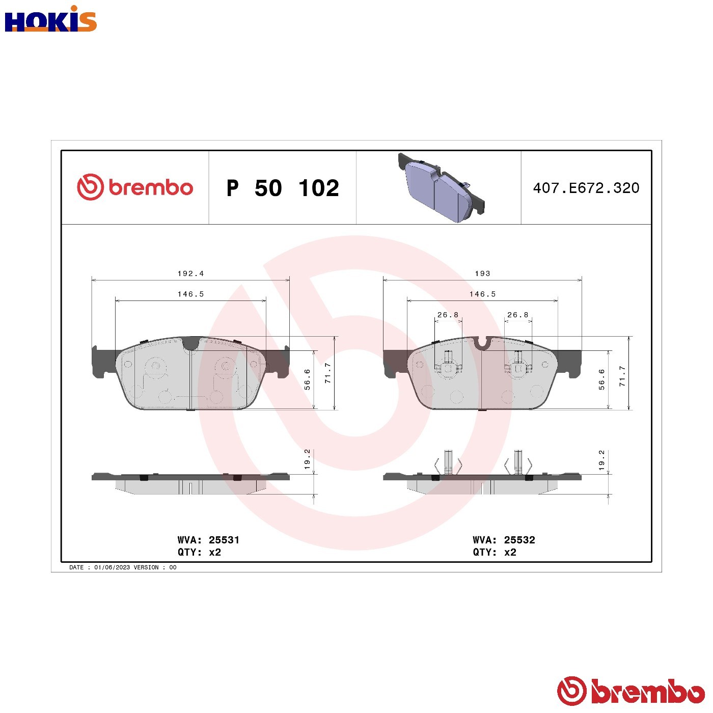 P 50 102 Disc Brake Brake Pad Set Front Fits Mercedes GLE Coupe Gl-Class Brembo - Image 28