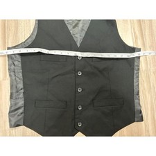Kenneth Cole New York Mens Black Classic V Neck Button Front Dress Vest
