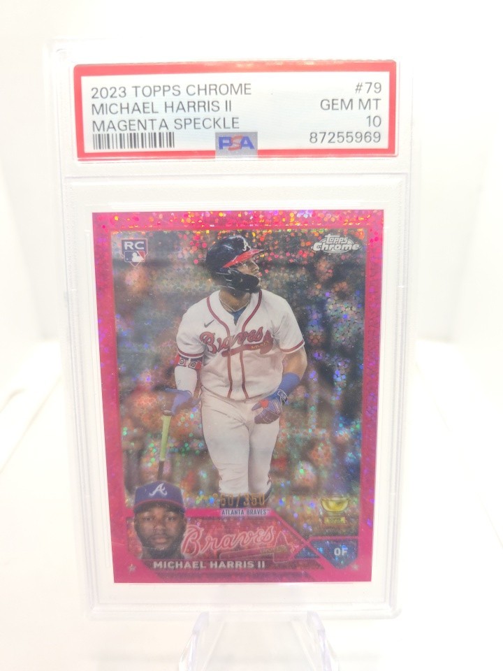2023 Topps Chrome - Michael Harris - Rookie Purple Speckle /299 - PSA 10 #79